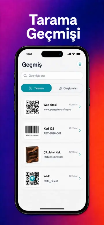 QR Tarayıcı ve Barkod Okuyucu — ekran görüntüsü 5