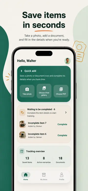 Receipt Keeper: Track Items — screenshot 1