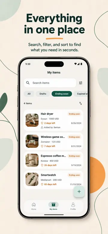 Receipt Keeper: Track Items — screenshot 2